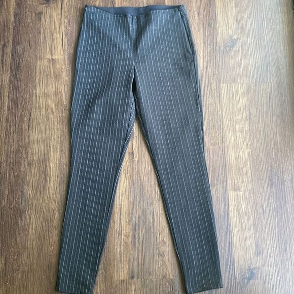 Gap Pin Stripped Professional High Rise Charcoal Leggings Small - Picture 1 of 4